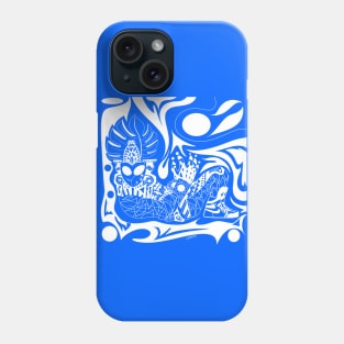 alien mayan sneaker head in ecopop mandala style Phone Case