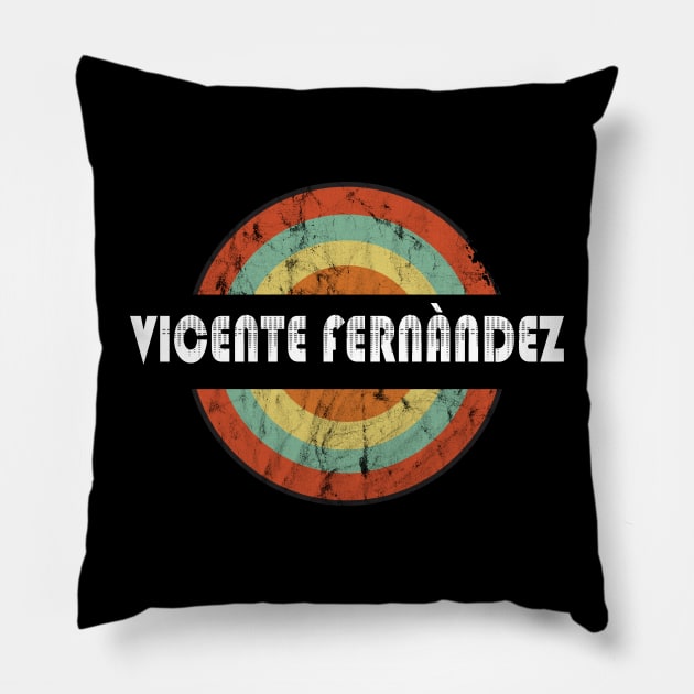 Round Vintage_VicenteFernandez Pillow by agus satpam