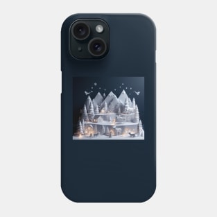 Winter Wonderland Paper Art Style Phone Case