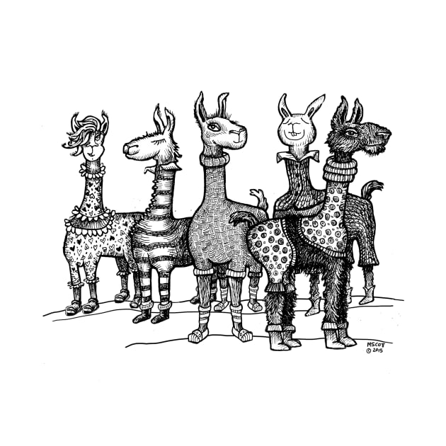 Llamas in Pajamas by dotsofpaint