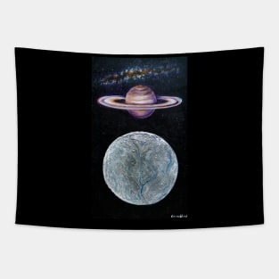 Saturn and Enceladus Tapestry