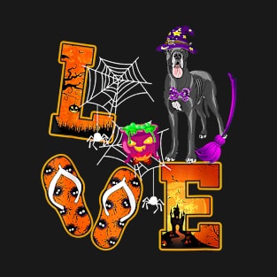 Great Dane Love Halloween Boo Dog T-Shirt