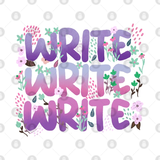 Write Write Write in Purple Florals by Booneb