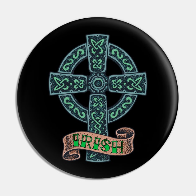 Celtic Cross Irish St Patrick's Day Pin by BlackRavenOath