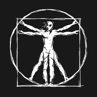 Da Vinci Vitruvian Alien Man T-Shirt