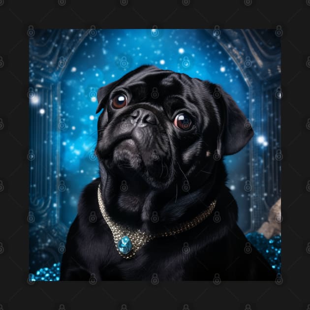 Gleaming Black Pug by Enchanted Reverie