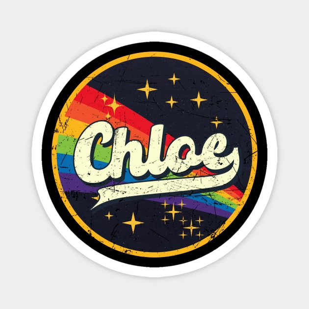 Chloe // Rainbow In Space Vintage Grunge-Style Magnet by LMW Art