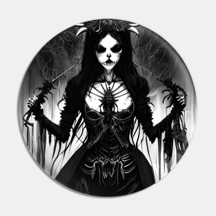 Grim Beauty: Embracing the Dark Side with Black and White Art Pin