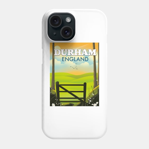 Durham England travel poster Phone Case by nickemporium1