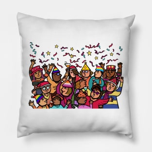 A group of diversity of gay lgbtq and lesbian people celebrate party Pillow