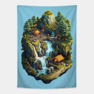 Camping Trail Isometric Tapestry