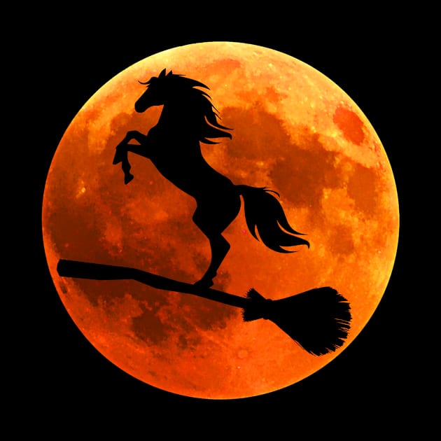 Horse Silhouette Moon Halloween by T-shirt verkaufen