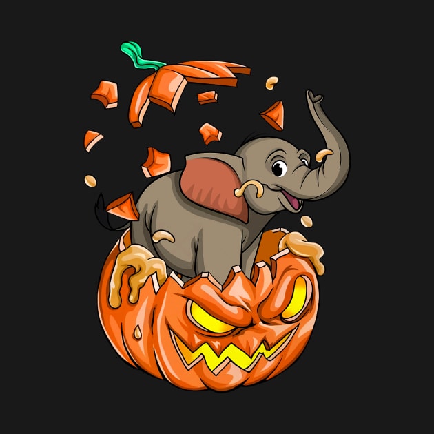 Elephan In The Pumpkin tshirt halloween costume funny gift t-shirt by American Woman