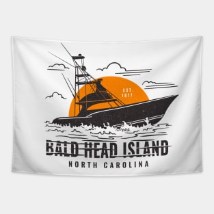 Vintage Fishing Boat Vacation to Bald Head Island, North Carolina Tapestry