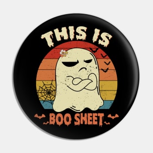 This Is Boo Sheet Ghost Retro Halloween Costume Men Women Shirt Pin