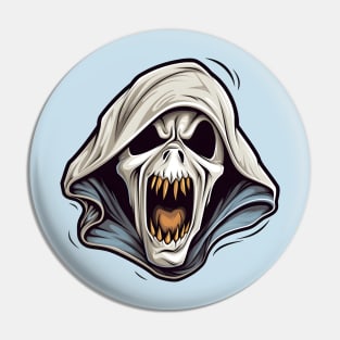 Ghostface inspired monster with white hood Pin