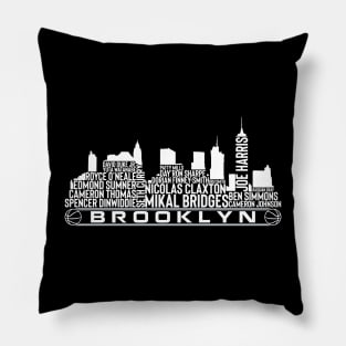 Brooklyn Basketball Team 23 Player Roster, Brooklyn Skyline Pillow