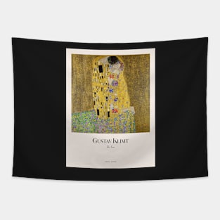 The Kiss by Klimt with text Tapestry