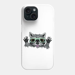 Solar eclipse - raccoon Phone Case