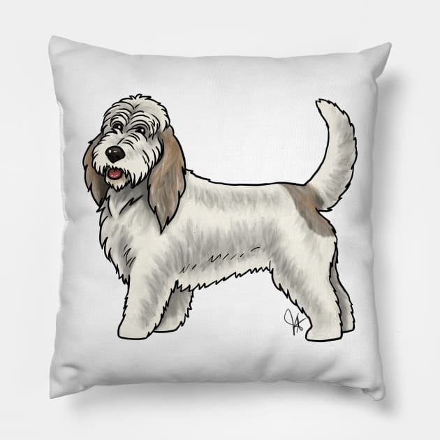 Dog - Grand Basset Griffon Vendeen - White and Grizzle Pillow by Jen's Dogs Custom Gifts and Designs