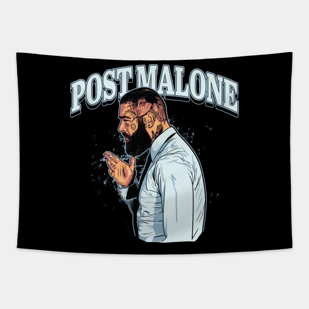 Post Malone Illustration Tapestry by lazartemarjun