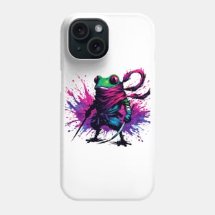 Cool Japanese Ninja Samurai Frog Ink Splash Art Phone Case