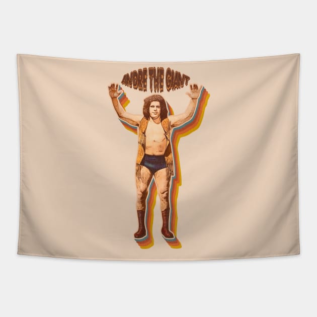 Andre the Giant Retro 70s Fade Tapestry by darklordpug