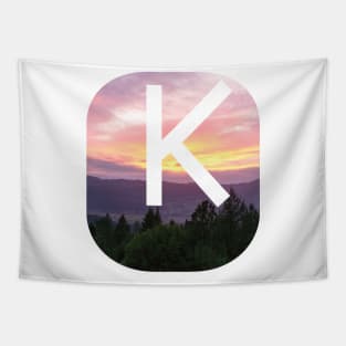 Initial K Sunset Photograph Tapestry