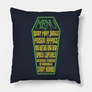 Funny Halloween Scary Text Food Menu Pillow