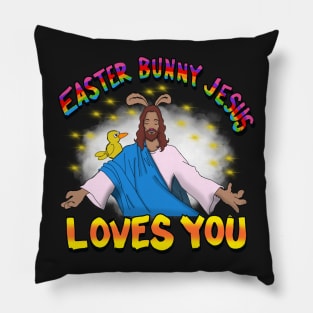 Easter bunny Jesus Loves You Pillow