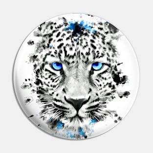 Leopard with blue eyes Pin