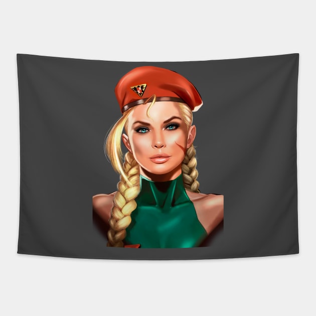 CAMMY WHITE PORTRAIT (STREET FIGHTER) Tapestry by Killbiroarts