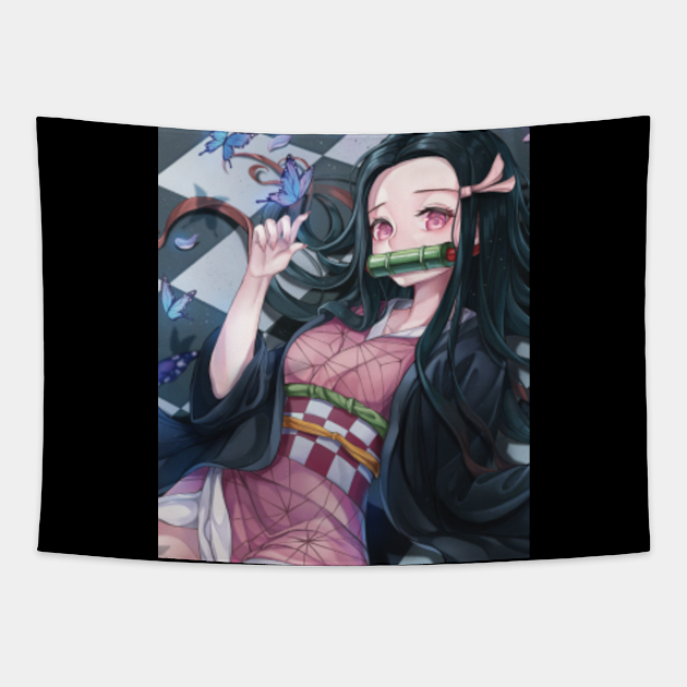 Kimetsu No Yaiba Cute Nezuko Kimetsu No Yaiba Demon Slayer Tapestry 