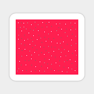 Festive Silver Polka Dots on Red Magnet