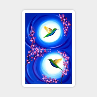 Hummingbirds and Cherry Blossoms Magnet