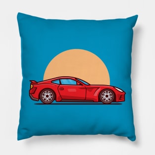 Sport Car Cartoon Illustration Pillow