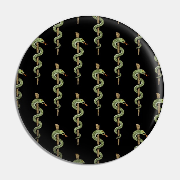 One Snake Caduceus Pattern Pin by sifis