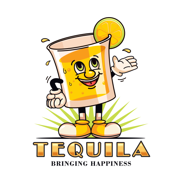 Tequila, a cute tequila glass cartoon mascot by Vyndesign