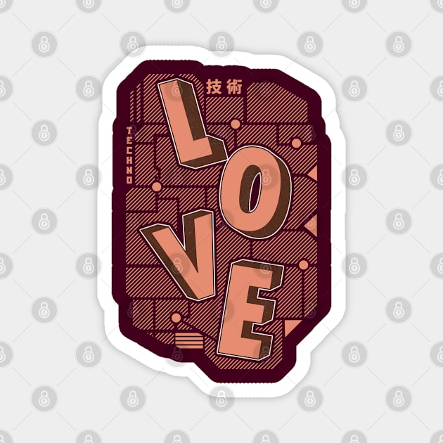 Techno love Magnet by ArtStopCreative