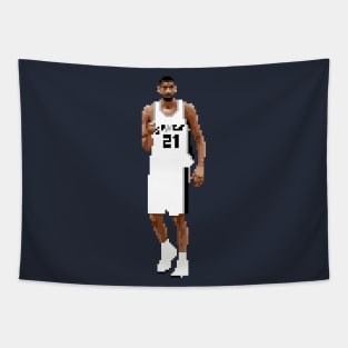 Tim Duncan Pixel Fist Tapestry