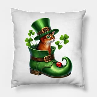 Abyssinian Cat Shoes For Patricks Day Pillow