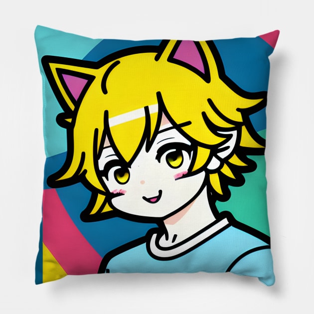 Catboy Supremacy Pillow by MonkeyButlerDesigns