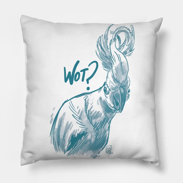 Wot? Cockatoo Pillow by Mason Comics