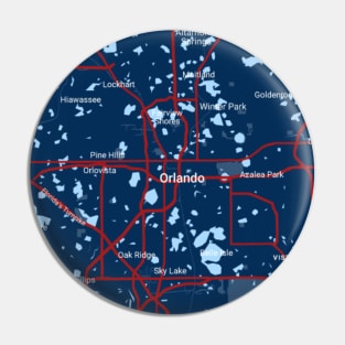 Orlando mixed blue map Pin