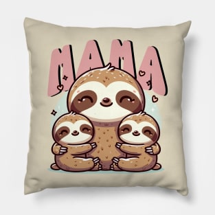 Mama, Sloth design, Mother's gift design Pillow
