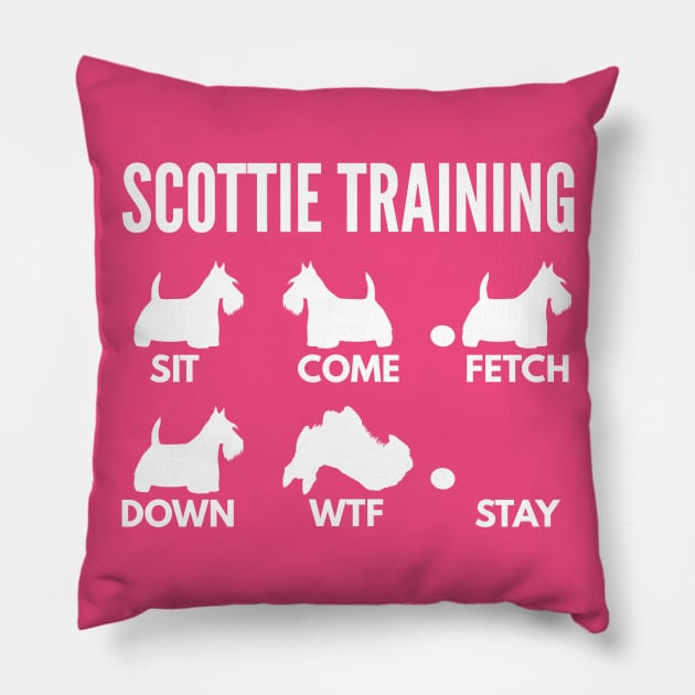 Scottish Terrier Training Scottie Dog Tricks Pillow by DoggyStyles