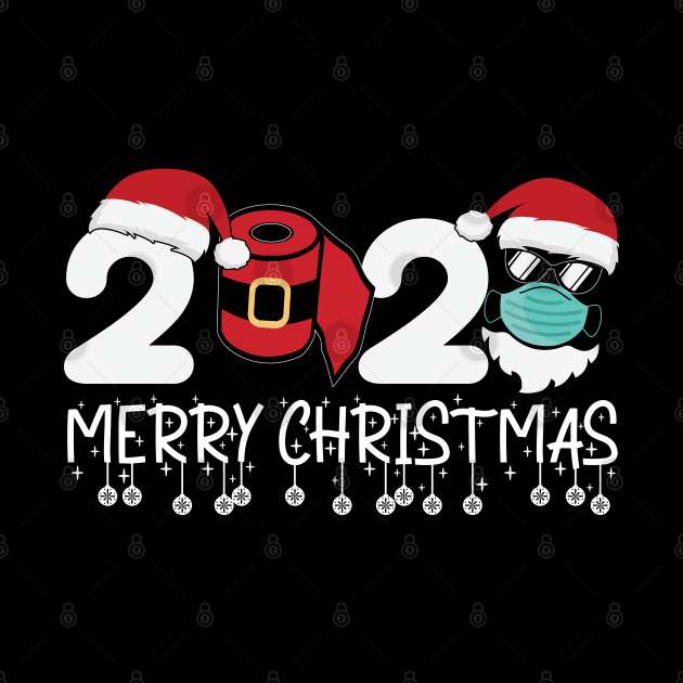 Merry Christmas 2020 Quarantine Christmas Santa Face Mask by DragonTees