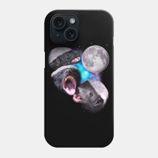 Three Honey Badgers Howl at the Moon Phone Case