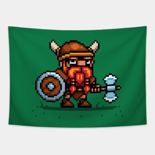 Chibi Viking pixel art Tapestry