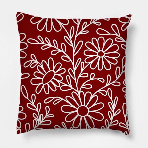 Chamomile Neck Gator Red Chamomiles Pillow by DANPUBLIC